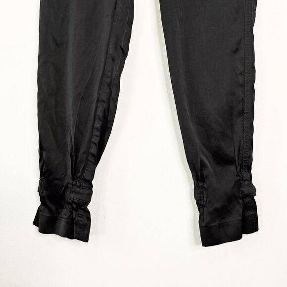 Vince Black Satin Pants with Paperbag Ankles - Picture 4 of 9